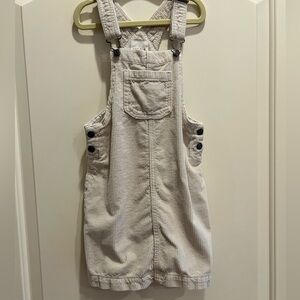Cat & Jack Cream Corduroy Overall Dress size 5T